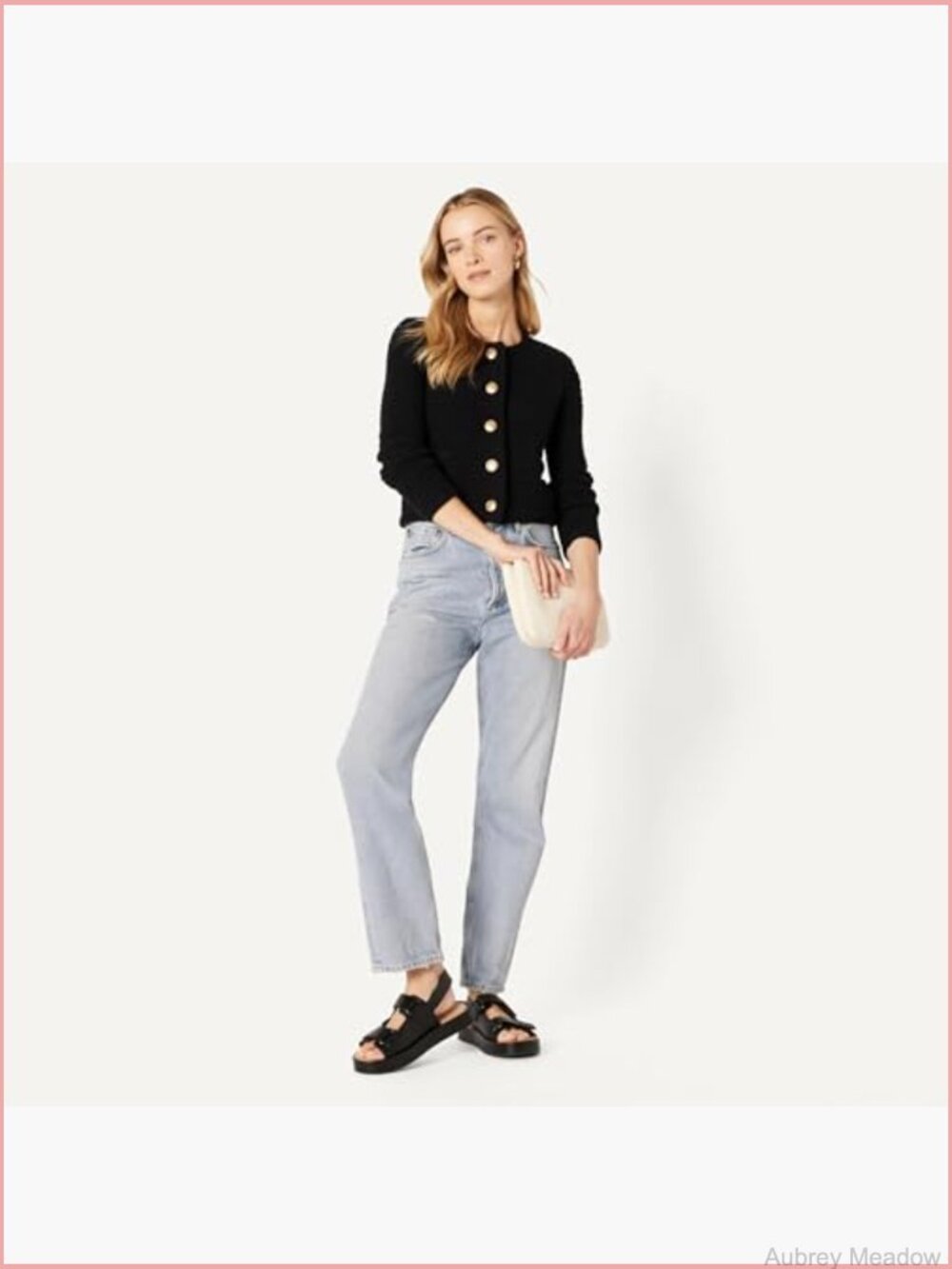 Women's Regular-Fit Midweight Cardigan Sweater Gold Buttons - Picture 5 of 7